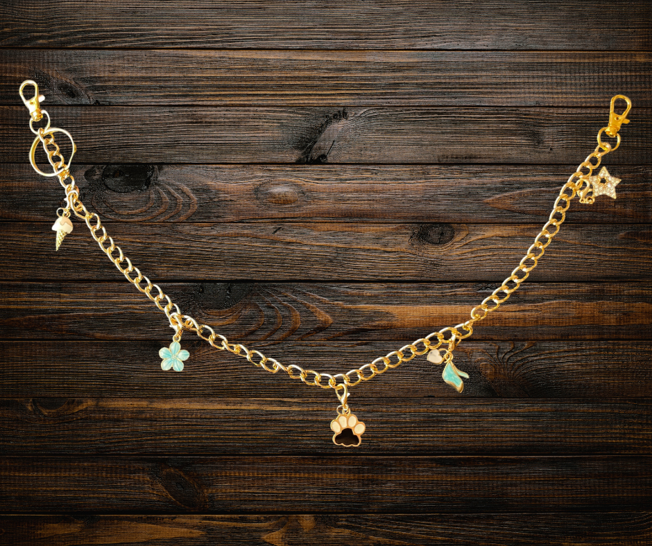Clutch Charm Chain with Five Custom Charms