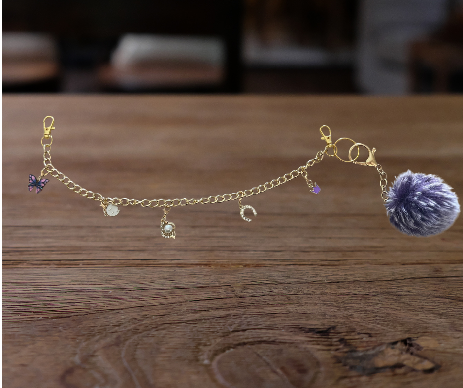 Clutch Charm Chain with Five Custom Charms