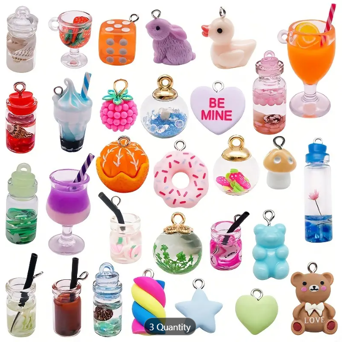 Clutch Charm Chain with Five Custom Charms