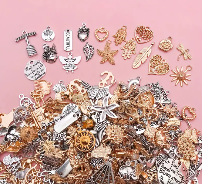 Clutch Charm Chain with Five Custom Charms